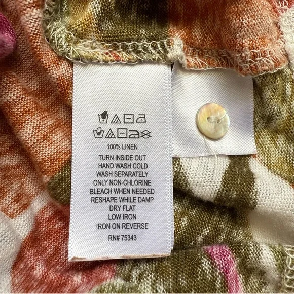 Tahari Multicolor Leaf Print Blouse - Picture 7 of 7